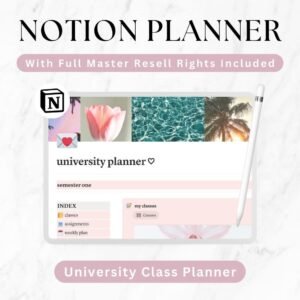 Student Notion Planner & 2026 Academic Dashboard | Template with PLR & Master Resell Rights