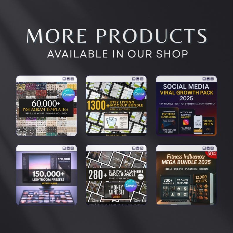 7,500+ Digital Planner Pages Mega Bundle | Editable Canva Templates with PLR & MRR Resell Rights - Image 3