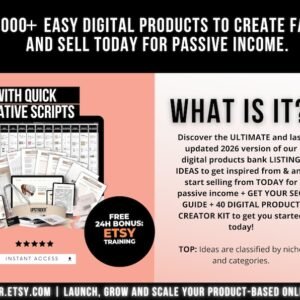 1000+ Digital Product Ideas to Create & Sell | Passive Income Guide with PLR & Master Resell Rights